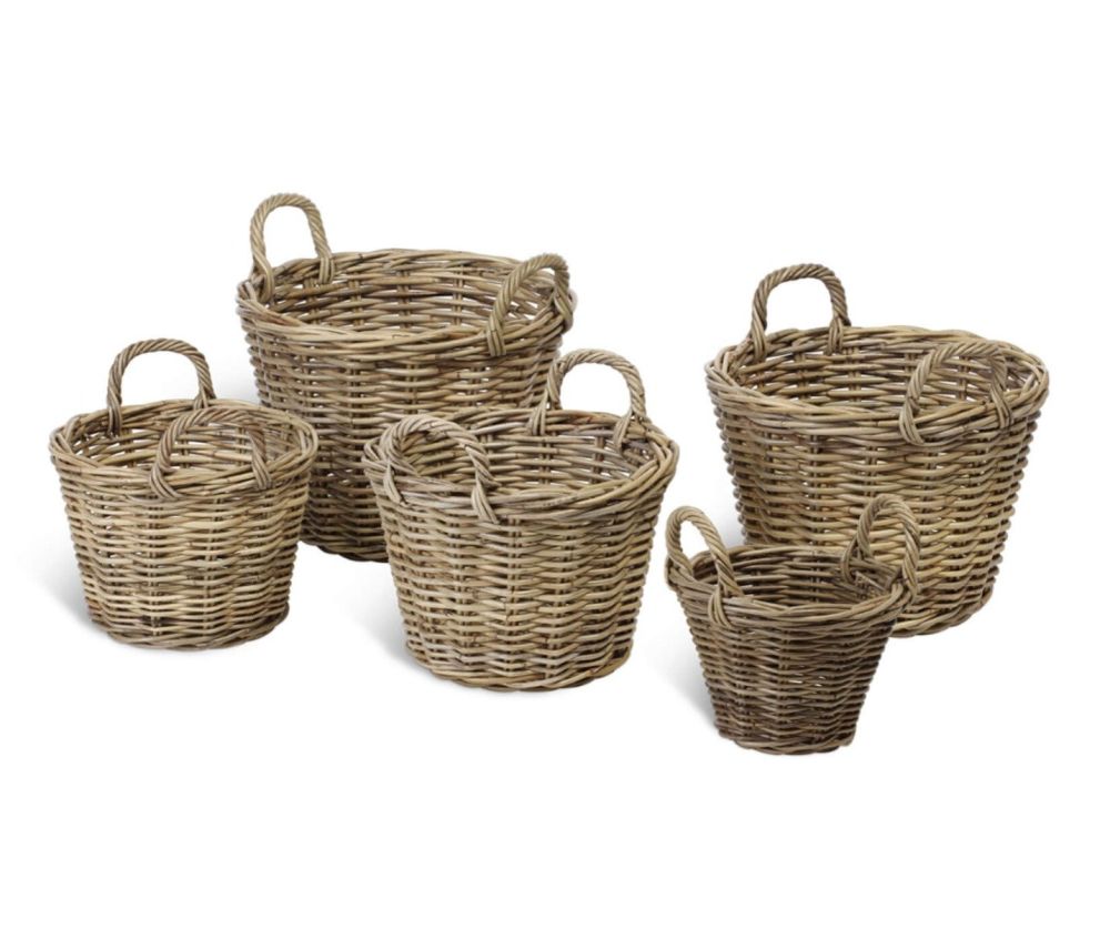 Desser Rattan Log Baskets (Set of 5)