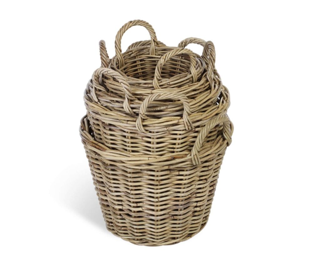 Desser Rattan Log Baskets (Set of 5)