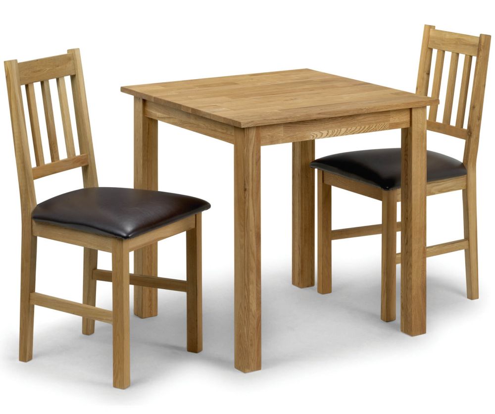 Julian Bowen Coxmoor Oak Square Dining Table with 2 Chair