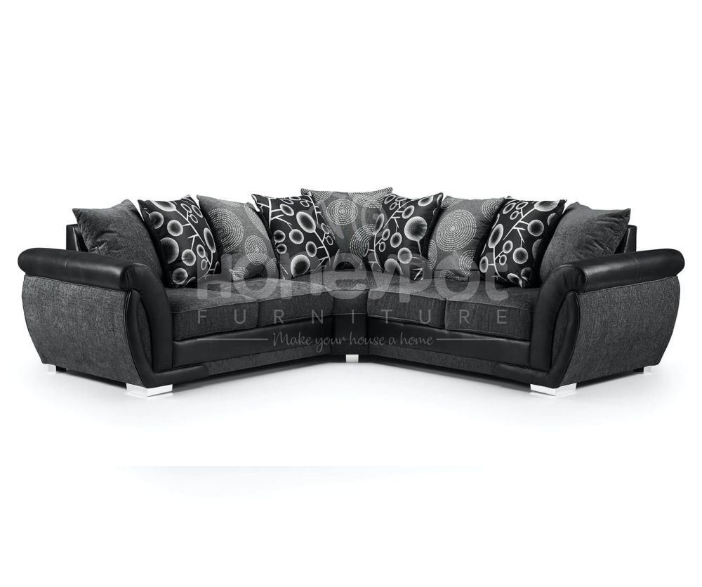 Shannon Grey and Black Large Corner Sofa