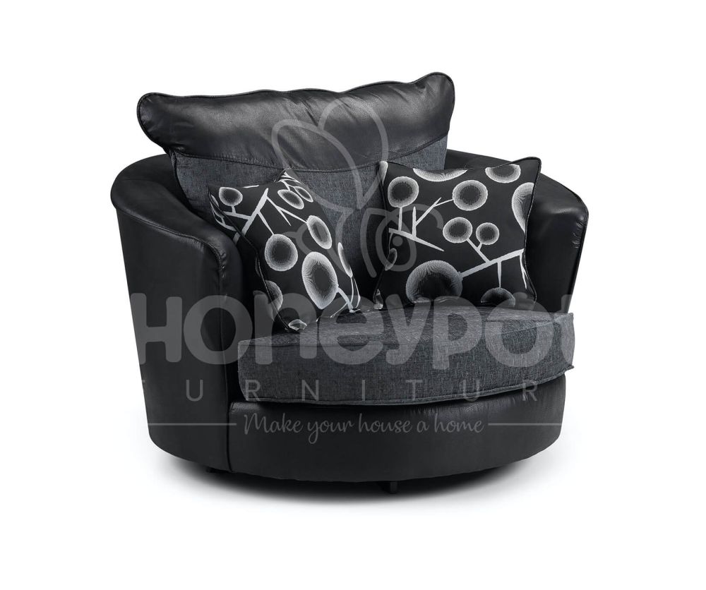 Shannon Grey and Black Swivel Chair
