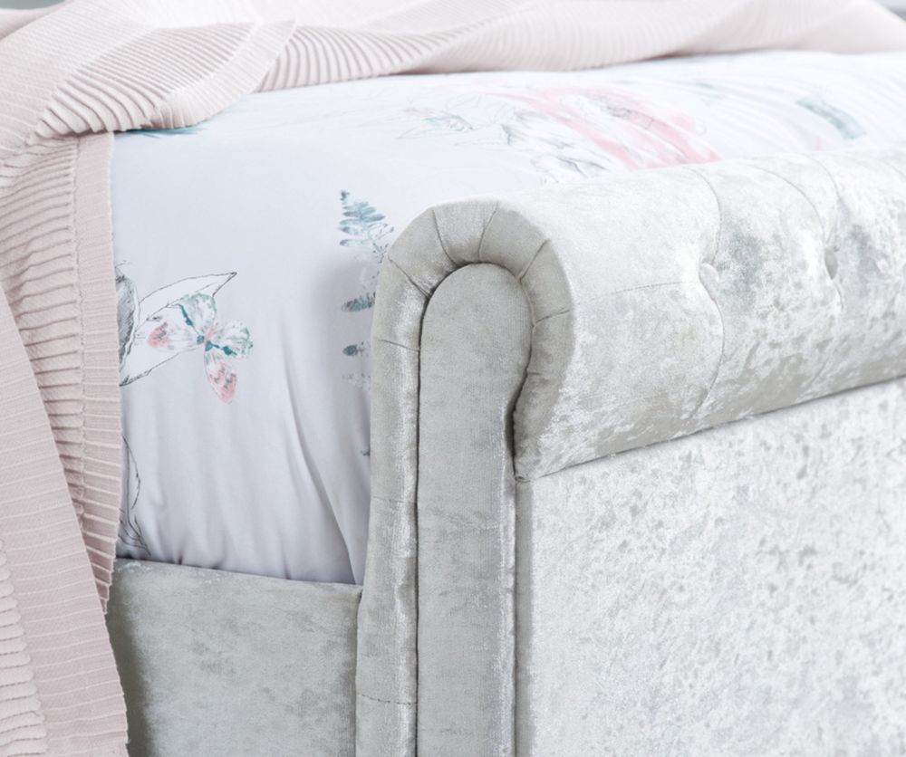 Birlea Furniture Sienna Steel Crushed Velvet Fabric Bed Frame