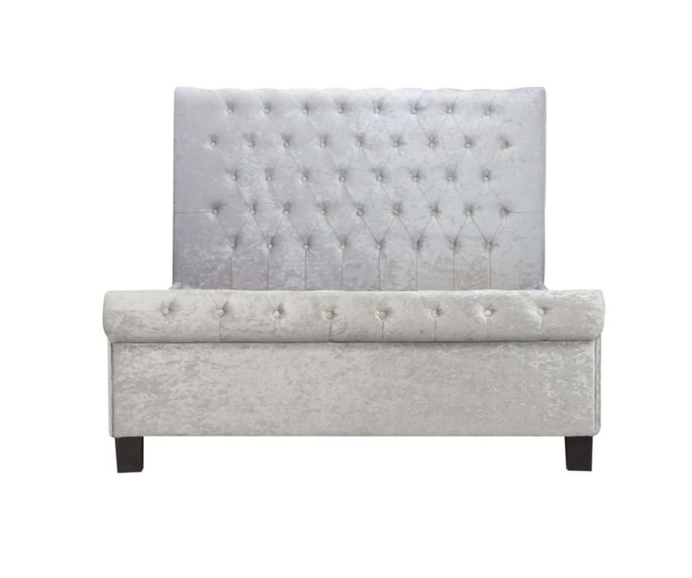 Birlea Furniture Sienna Steel Crushed Velvet Fabric Bed Frame