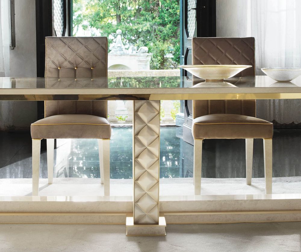 Arredoclassic Sipario Italian Rectangular Fix Top Dining Table