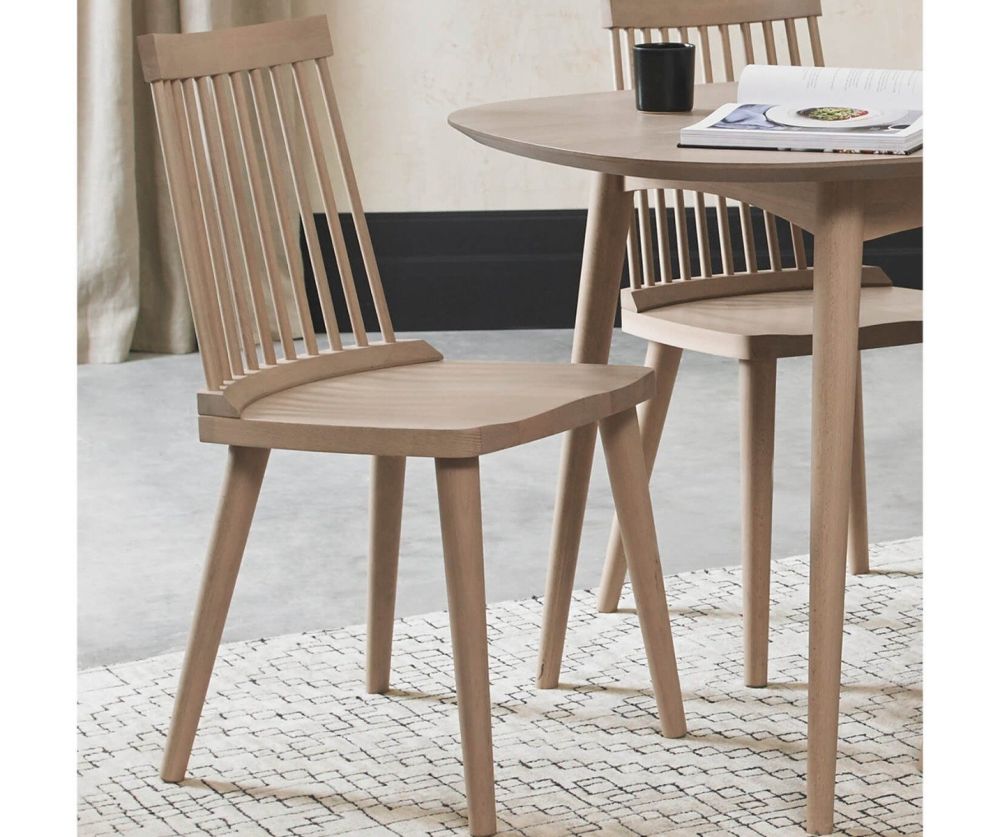 Bentley Designs Dansk Scandi Oak Spindle Chair in Pair