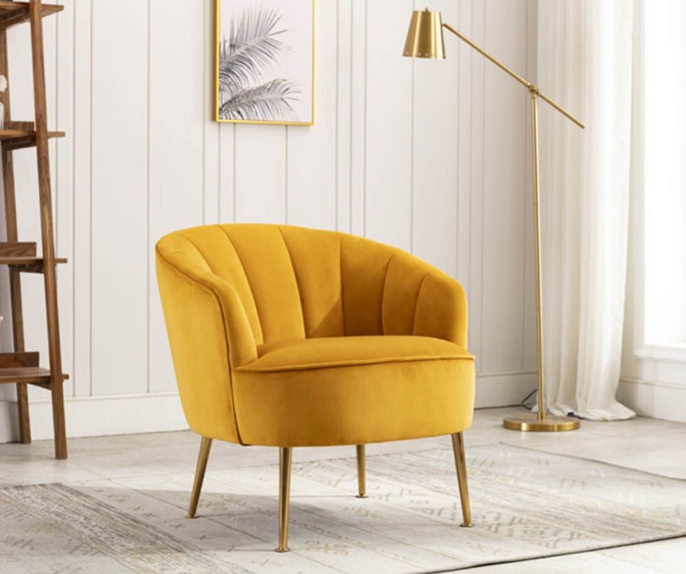 Furniture Link Stella Apricot Fabric Accent Chair