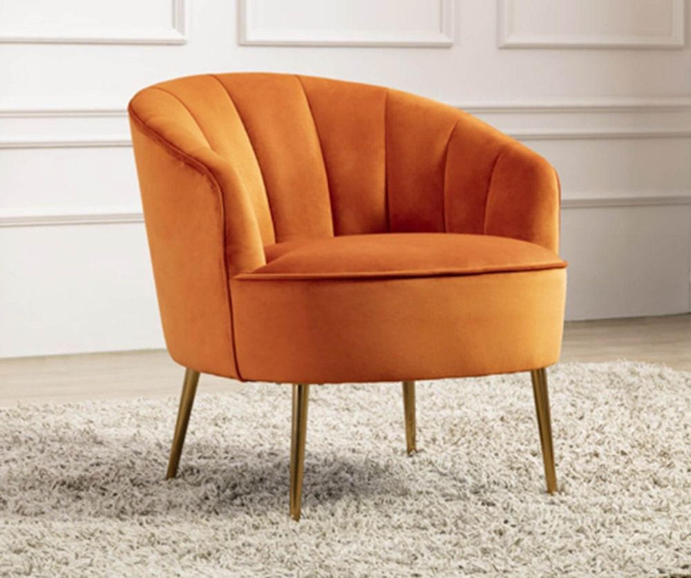 Furniture Link Stella Pumpkin Fabric Accent Chair