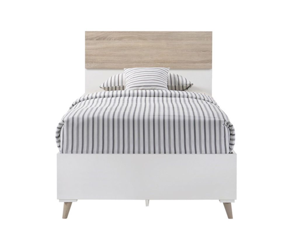 LPD Stockholm White and Oak Bed Frame