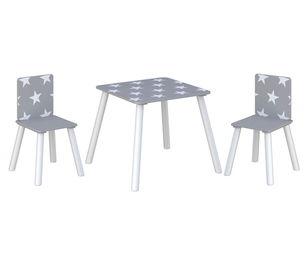 Kidsaw Star Grey Table and 2 Chairs