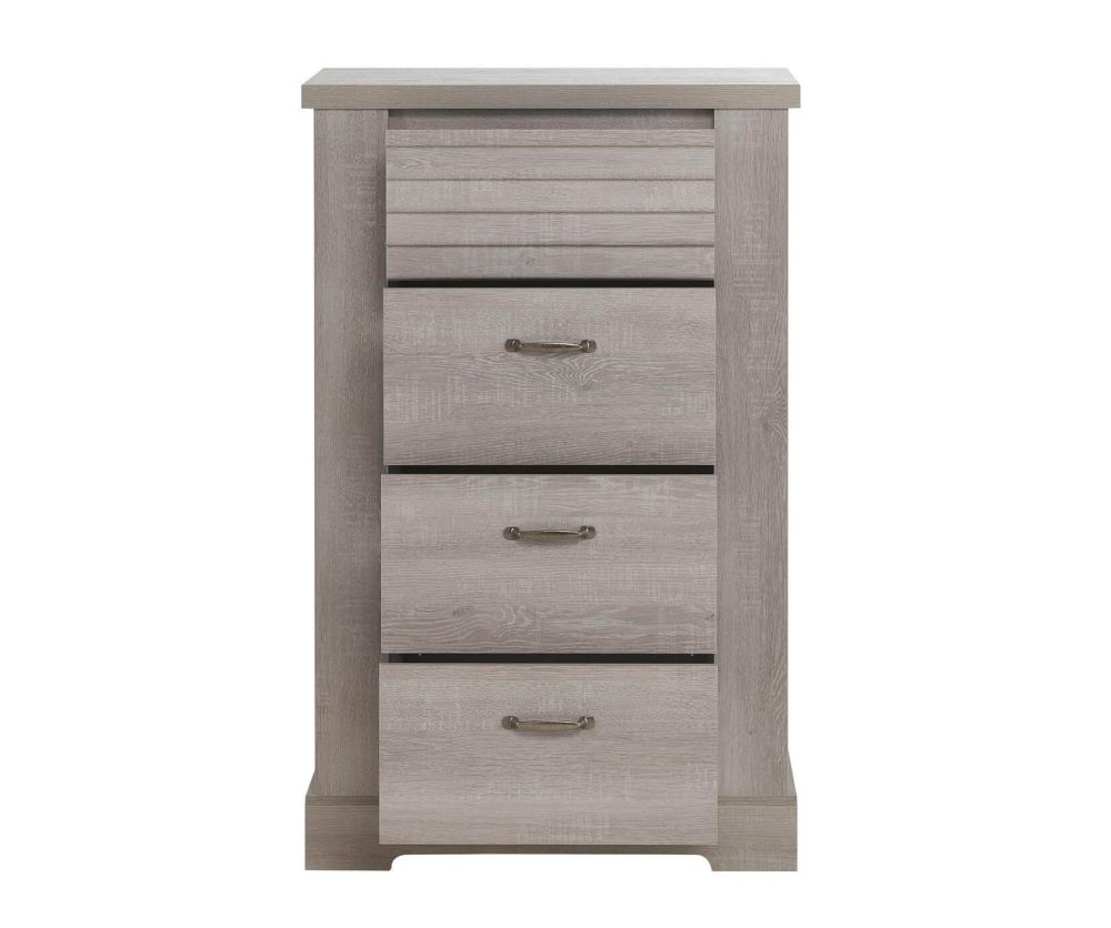 Gami Thelma Ceruse Oak 4 Drawer Tall Chest