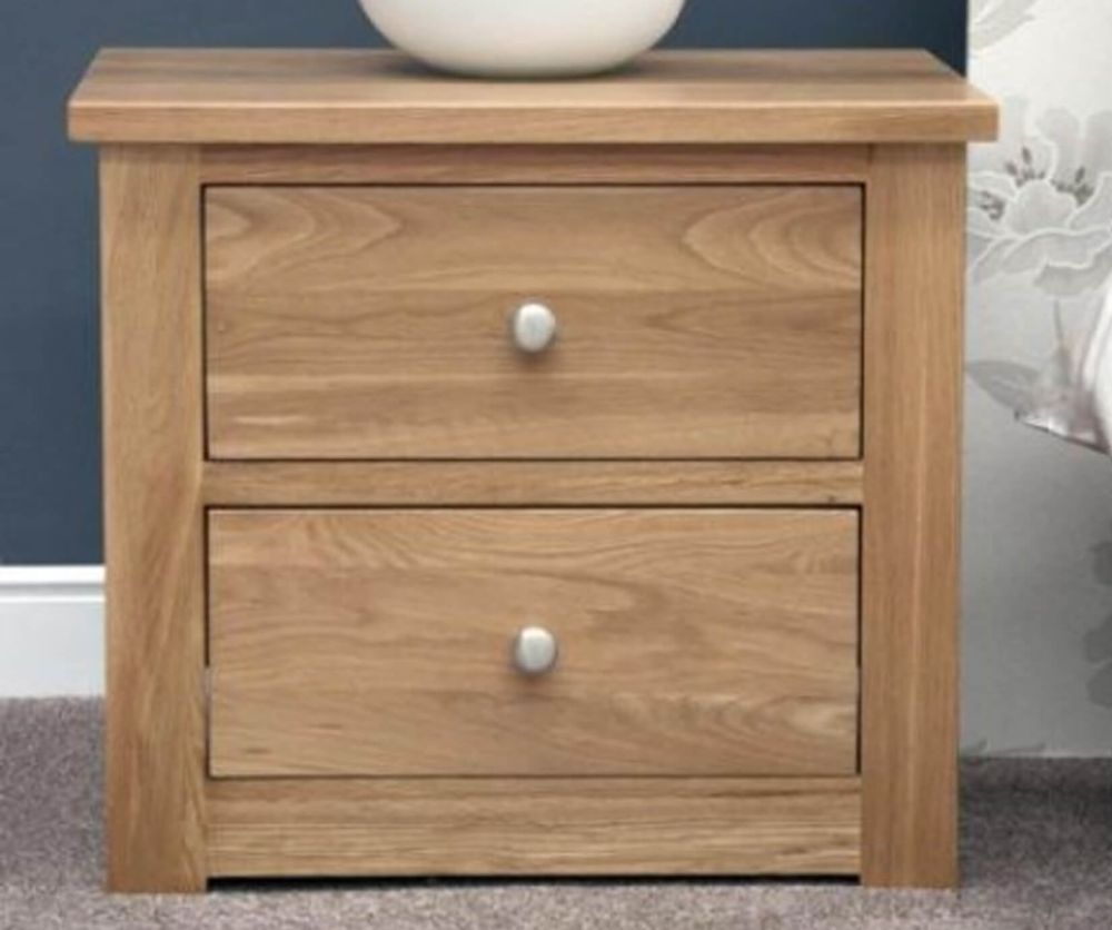 Homestyle GB Torino Oak Wide Bedside Cabinet