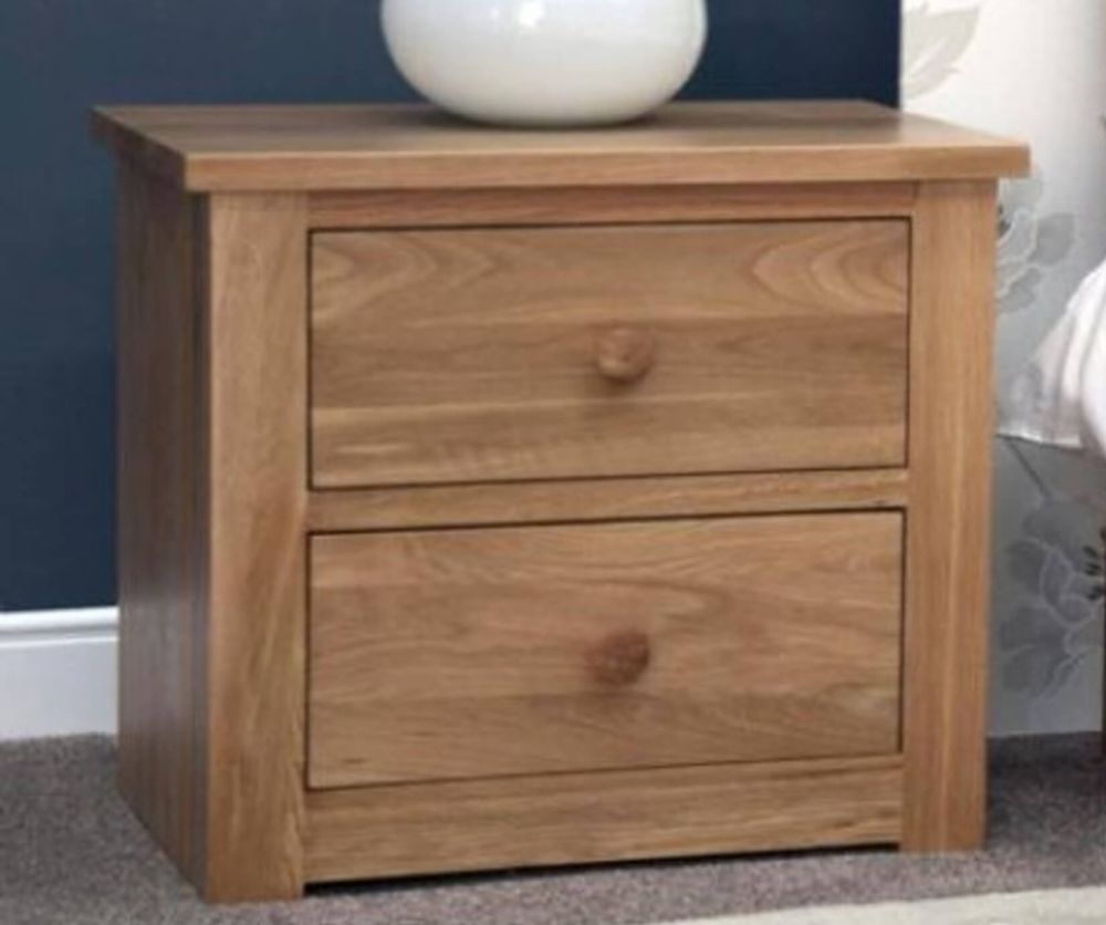 Homestyle GB Torino Oak Wide Bedside Cabinet