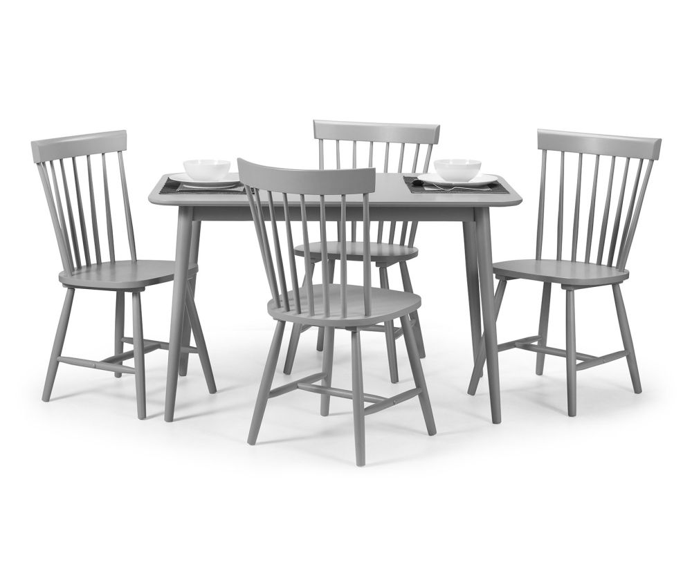 Julian Bowen Torino Grey Dining Table with 4 Chairs
