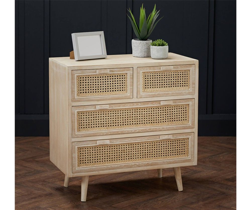 LPD Toulouse Light Washed Oak 2+2 Drawer Chest