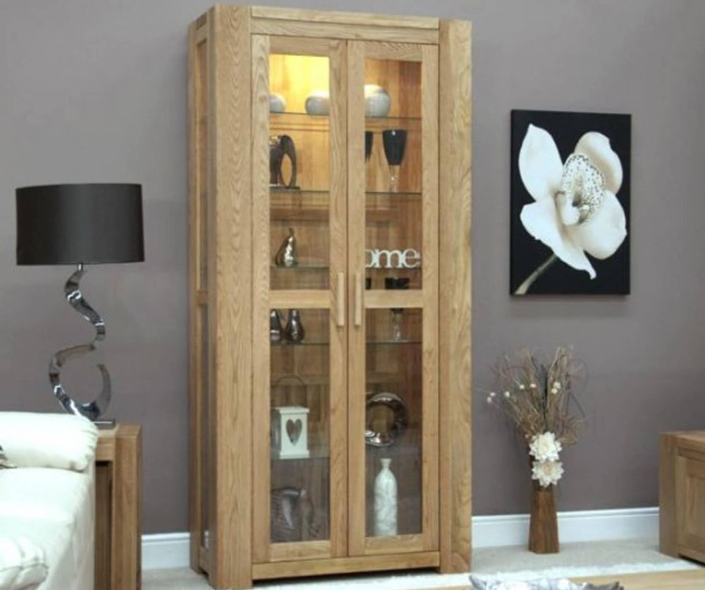 Homestyle GB Trend Oak 2 Door Glass Display Cabinet
