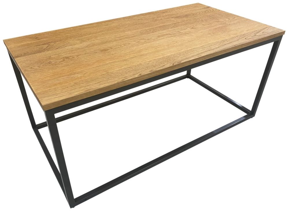 Classic Furniture Trend Oak and Metal Coffee Table
