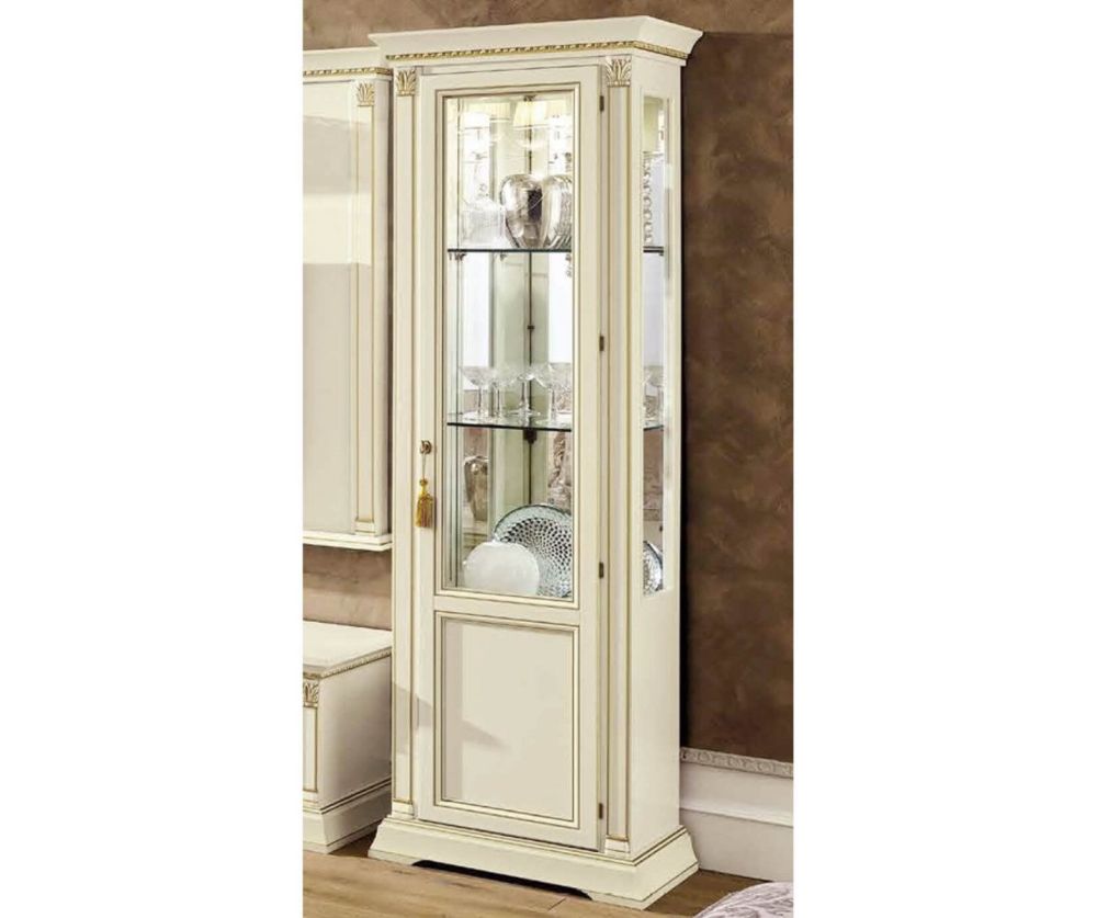 Camel Group Treviso White Ash Finish 1 Door Display Cabinet