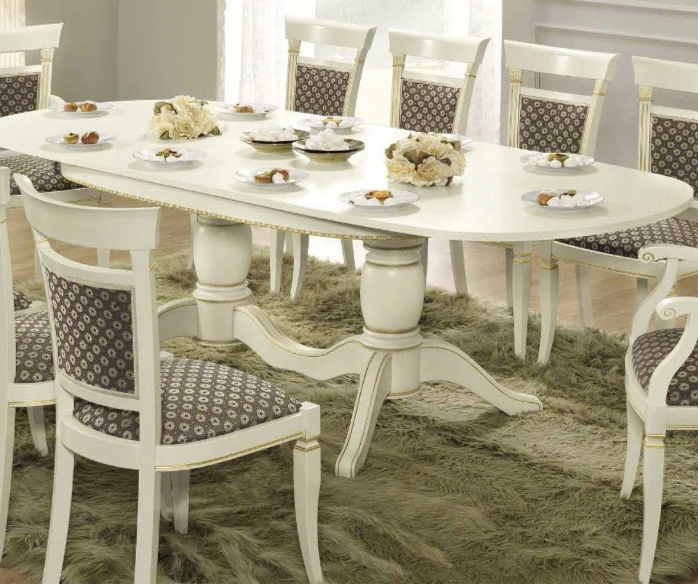 Camel Group Treviso White Ash Finish Oval Extension Dining Table Only