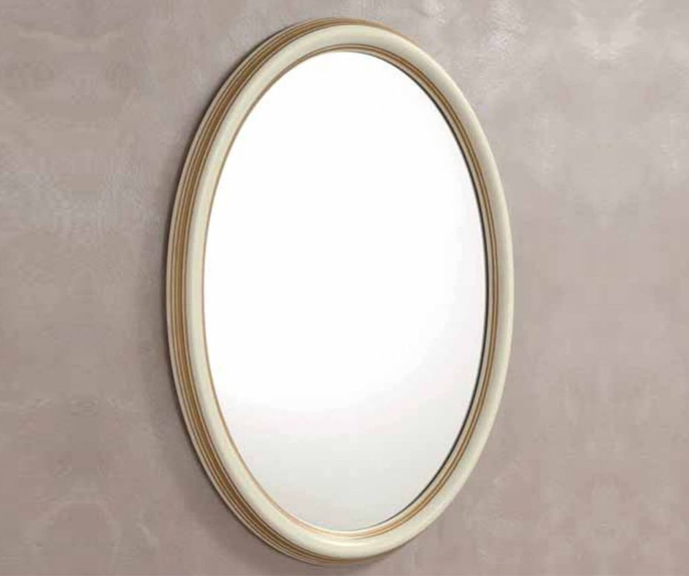Camel Group Treviso White Ash Finish Oval Mirror