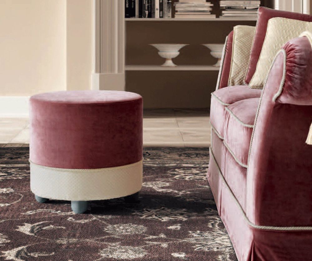 Camel Group Treviso Fabric Round Chic Pouf