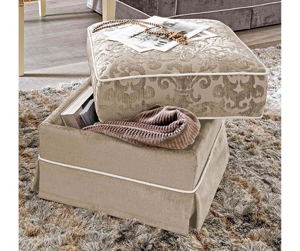 Camel Group Treviso Fabric Square Storage Pouf