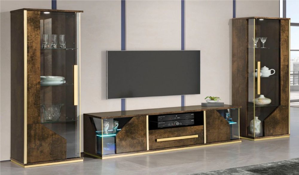 H2O Design Desiree Bronze Gold Italian TV Cabinet