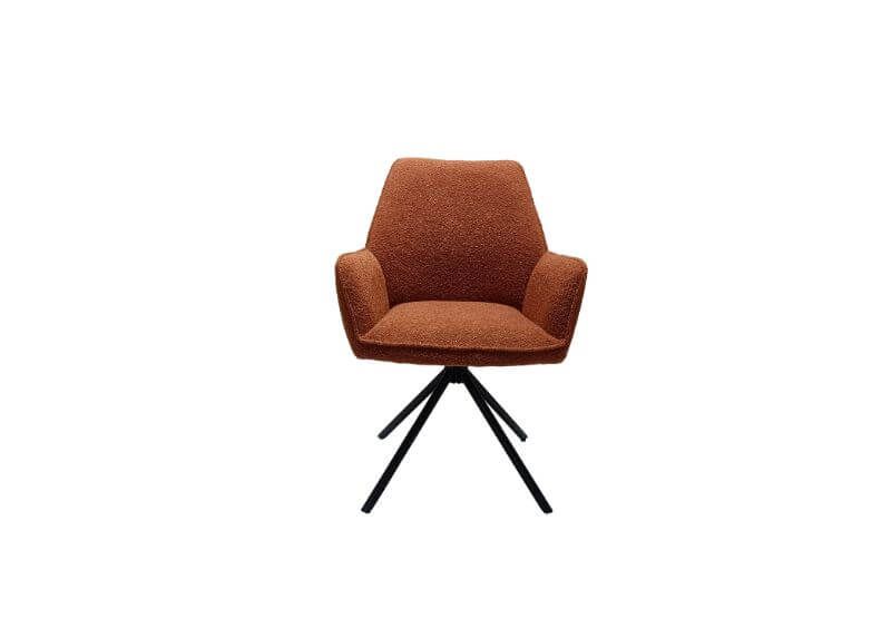 Furniture Link Uno Rust Boucle Velvet Dining Chair in Pair