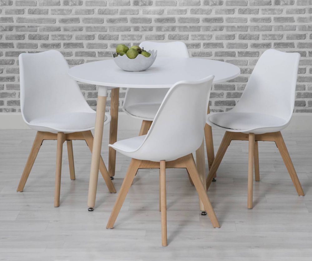Furniture Link Urban White Small Round Dining Table Only