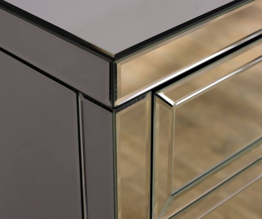 Birlea Furniture Valencia Mirrored Finish 2 Drawer Bedside Table