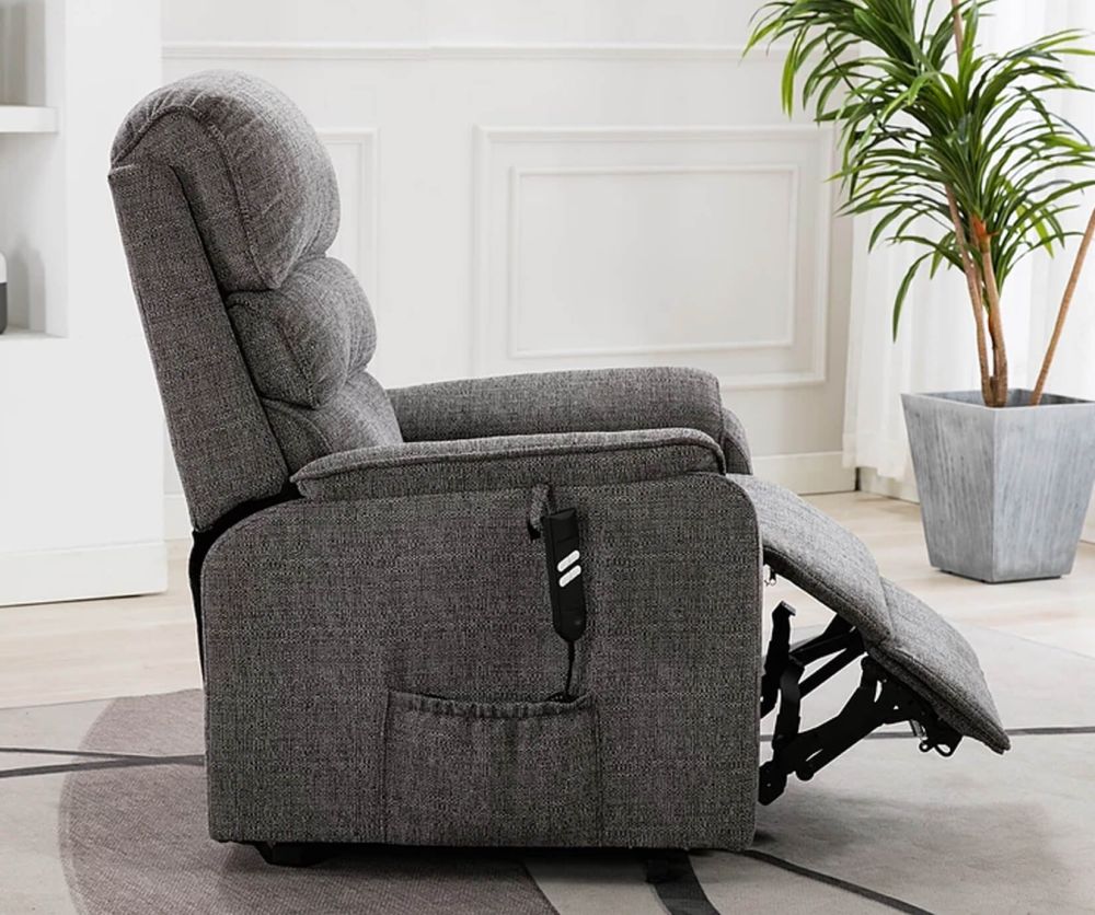 GFA Valencia Lisbon Grey Fabric Riser Recliner Chair