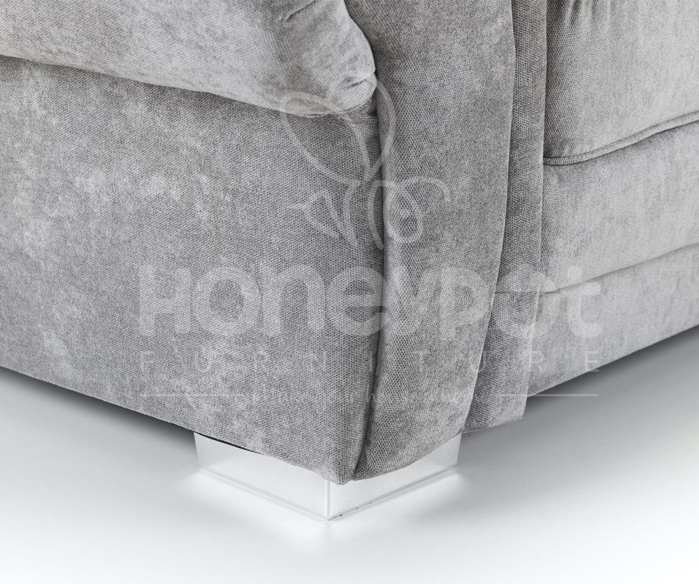 Verona Fabric Full Back Grey Left Hand Facing Corner Sofa