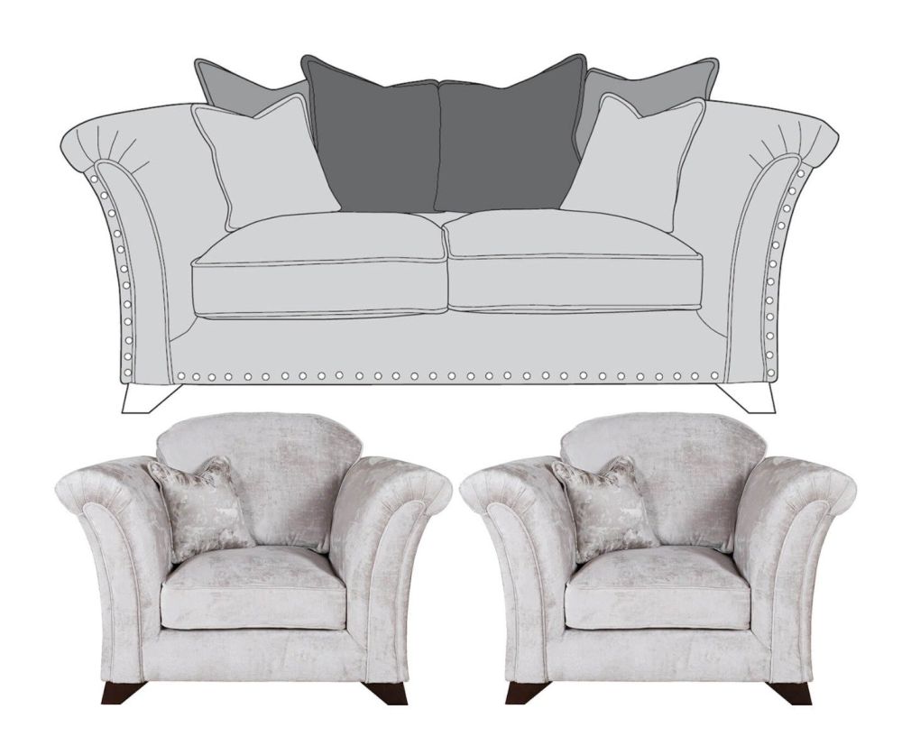 Buoyant Upholstery Vesper Pillow Back 2+1+1 Sofa Set