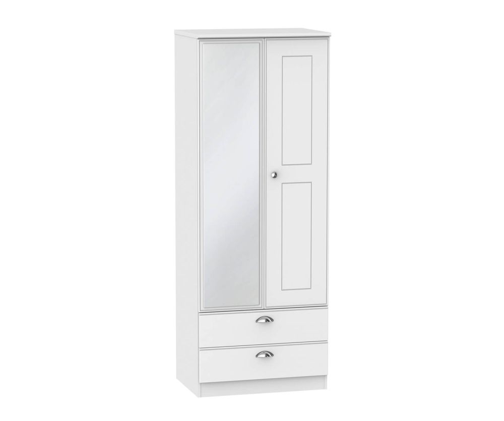 Welcome Furniture Victoria Tall 2ft6in 2 Drawer Mirror Wardrobe