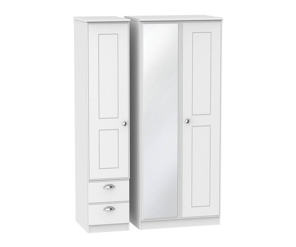 Welcome Furniture Victoria 3 Door 1 Mirror with Single 2 Drawer Wardrobe