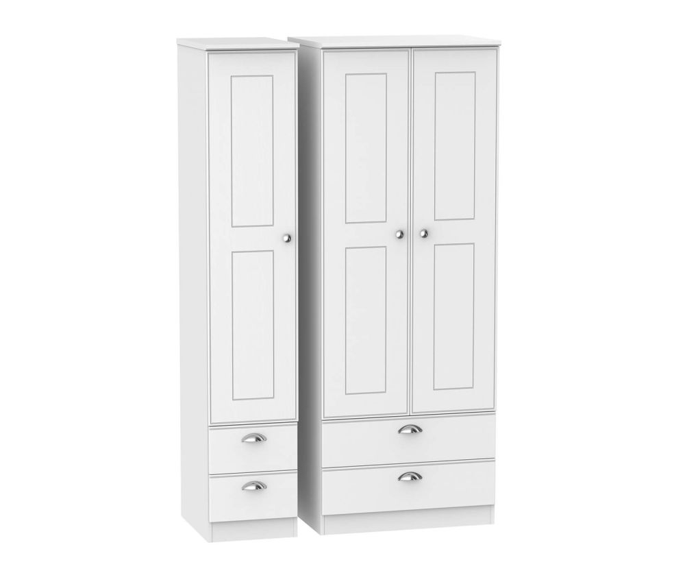 Welcome Furniture Victoria Tall 2 Drawer Double with 2 Drawer Single Wardrobe