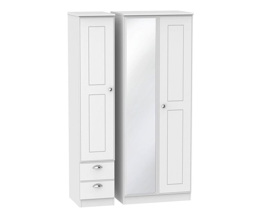 Welcome Furniture Victoria Tall 1 Mirror Double Door with Single 2 Drawer Wardrobe