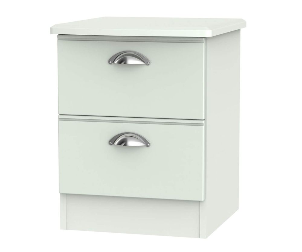 Welcome Furniture Victoria Grey Matt 2 Drawer Locker Bedside Cabinet