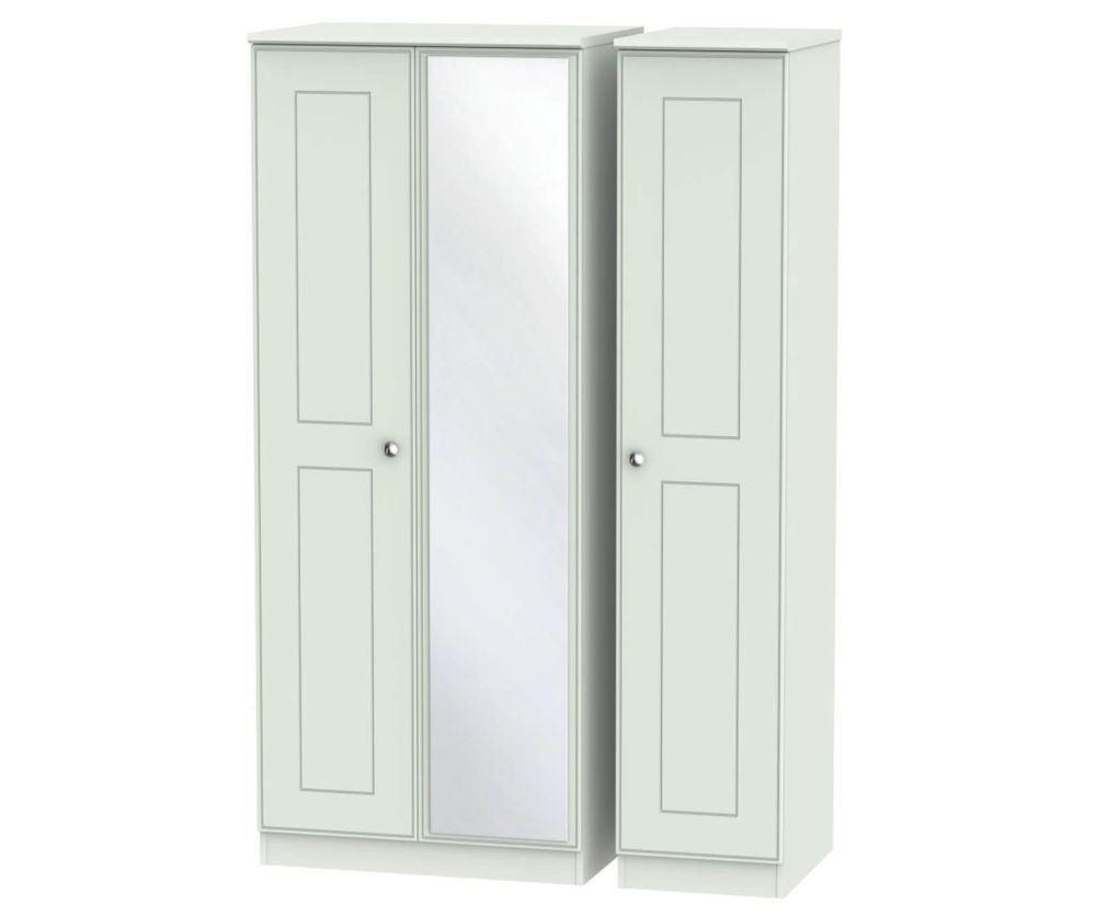 Welcome Furniture Victoria Grey Matt 3 Door Mirror Triple Wardrobe