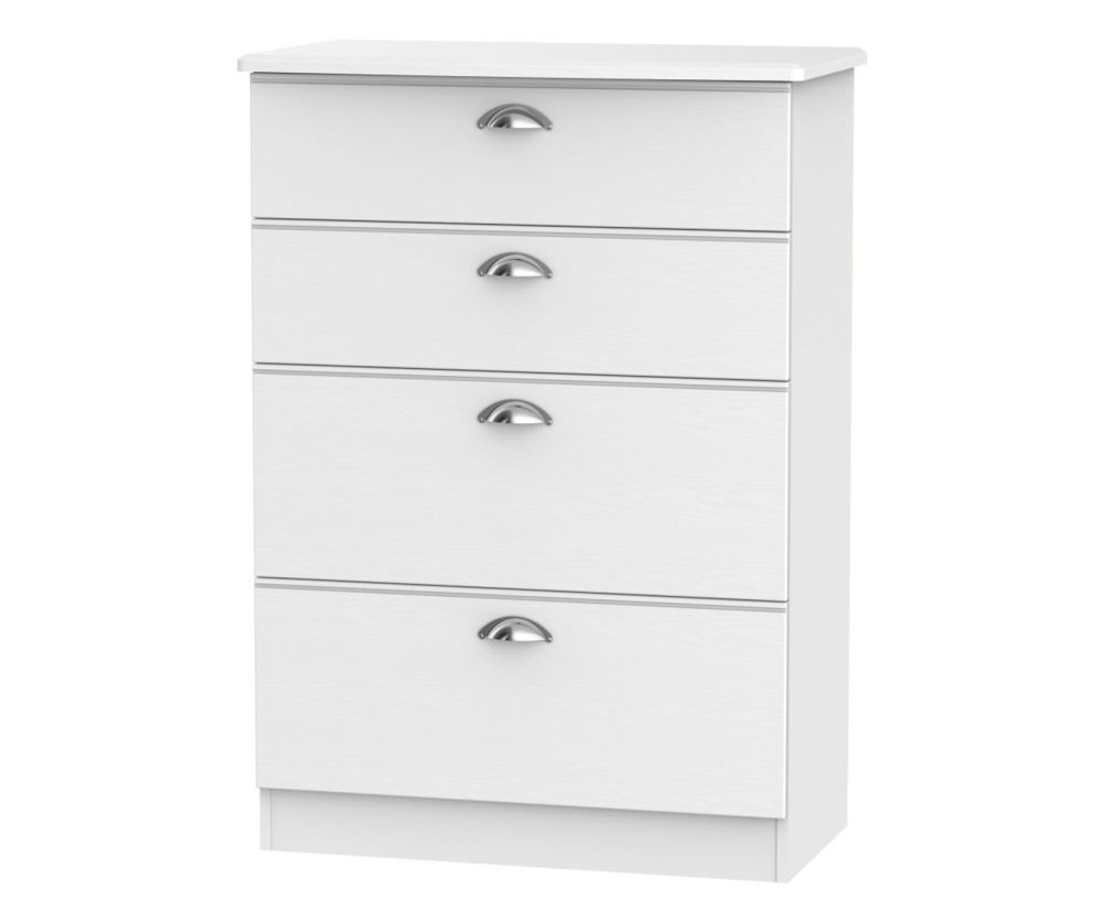 Welcome Furniture Victoria White Ash 4 Drawer Deep Chest