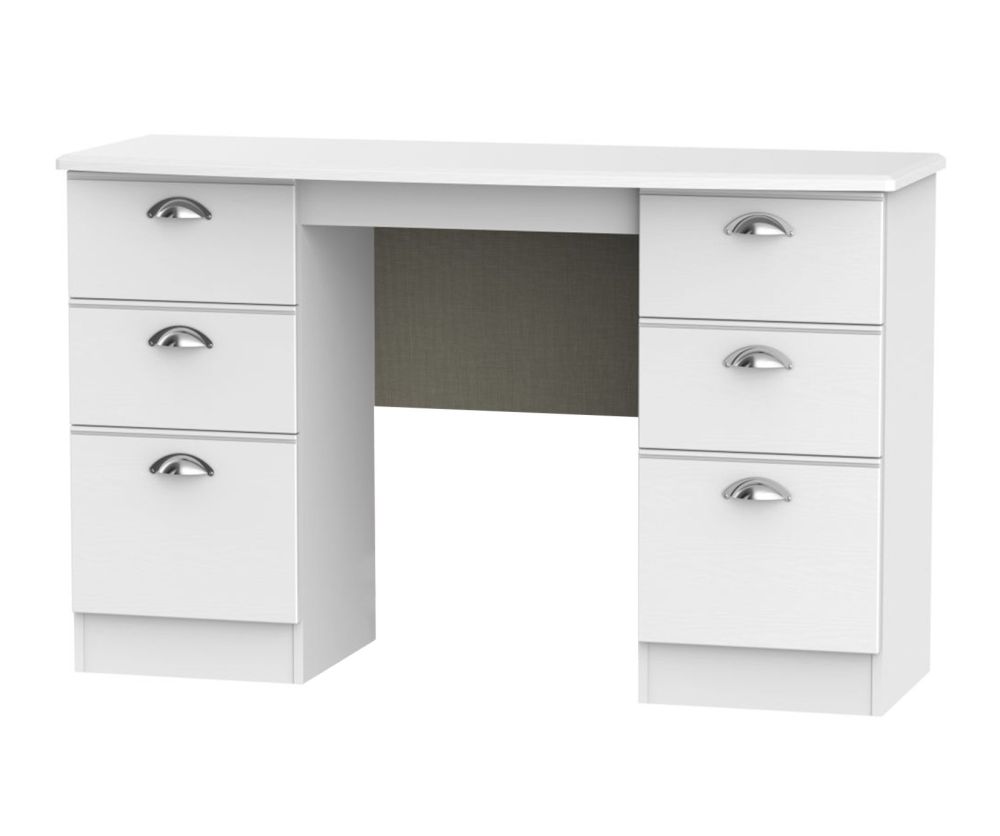 Welcome Furniture Victoria White Ash Kneehole Double Pedestal Dressing Table