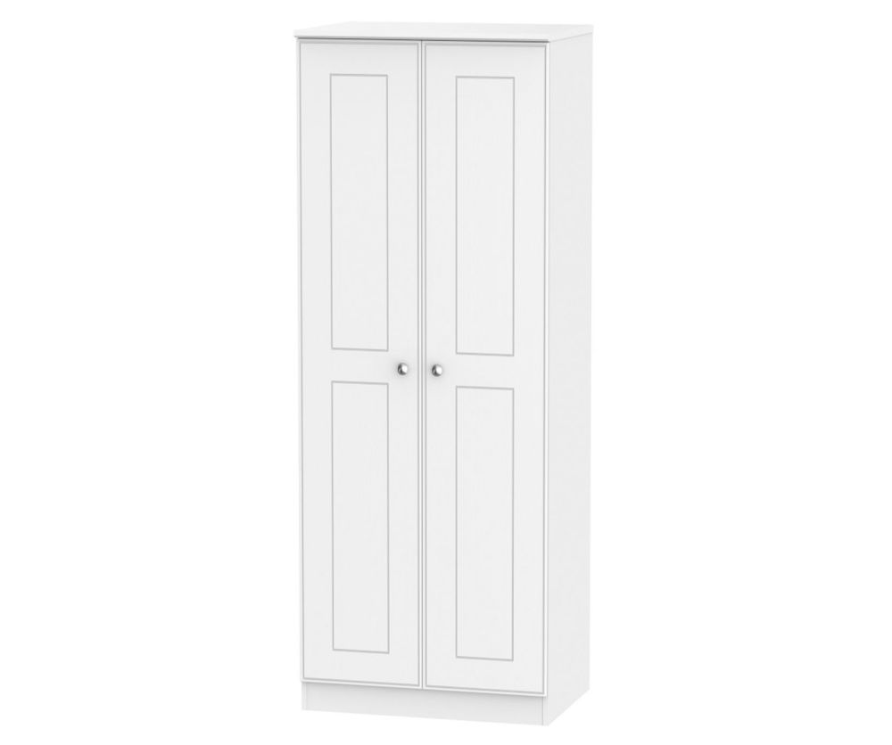 Welcome Furniture Victoria White Ash 2 Door Tall Double Hanging Wardrobe