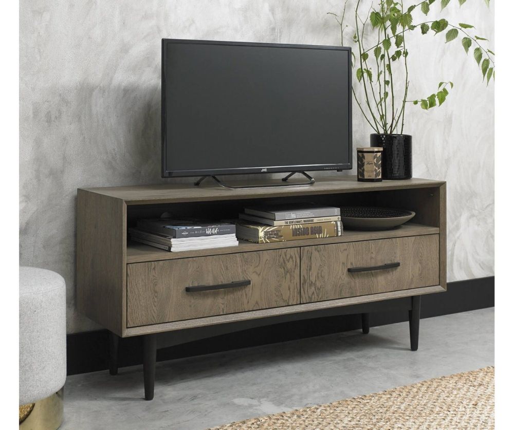 Bentley Designs Vintage Weathered Oak and Peppercorn Entertainment Unit
