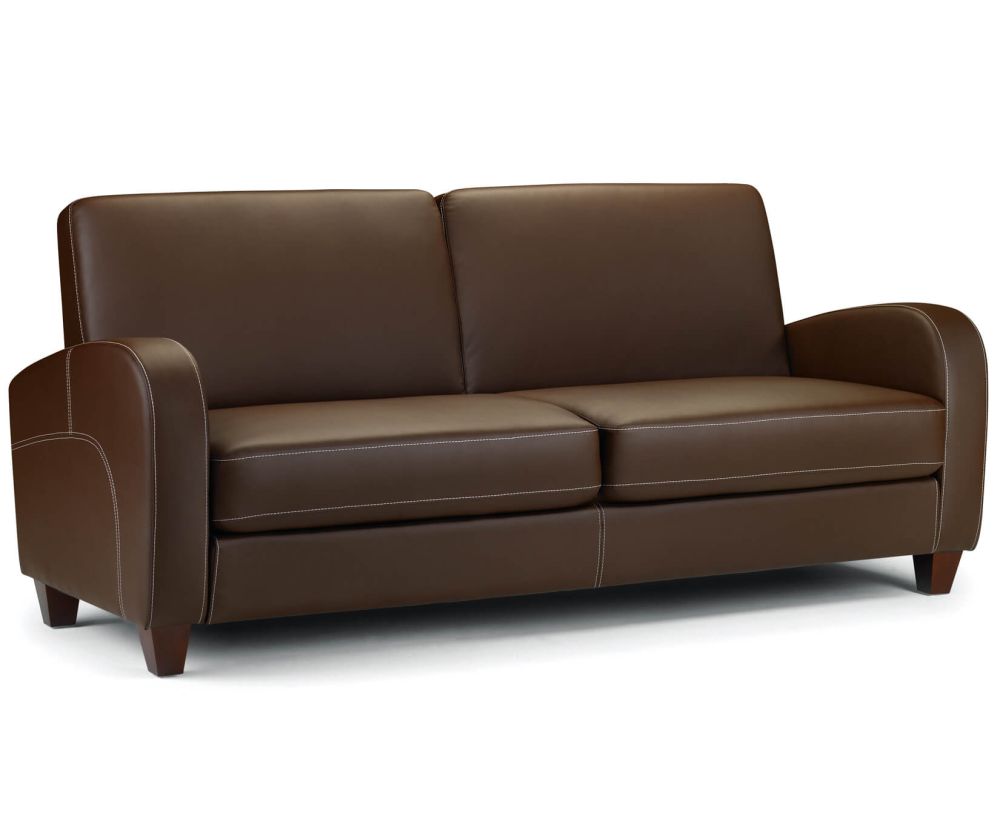 Julian Bowen Vivo Chestnut Brown 3 Seater Leather Sofa