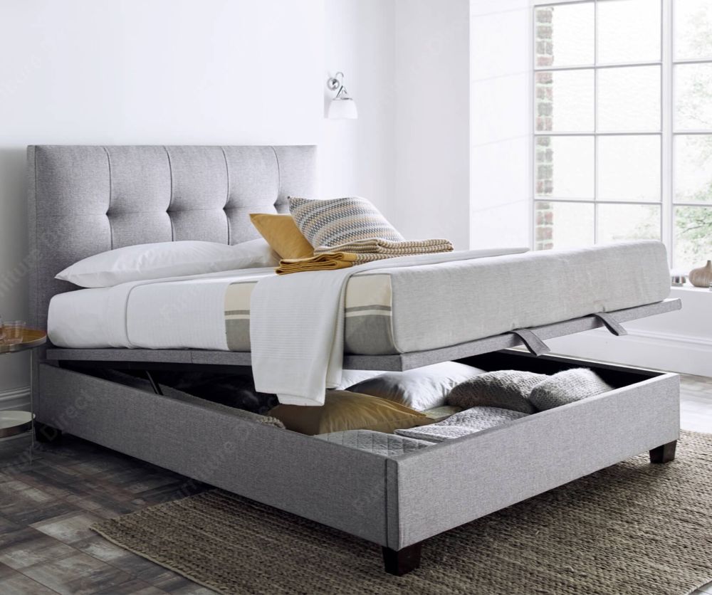 Kaydian Beds Walkworth Dark Grey Fabric Ottoman Bed