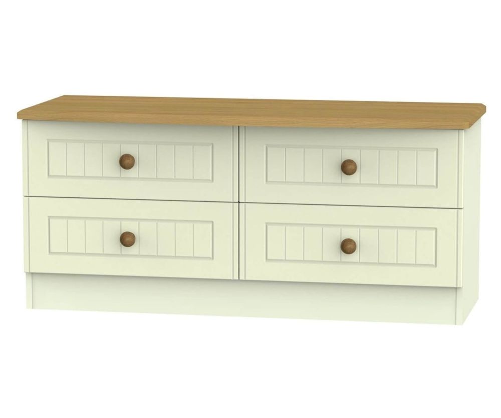 Welcome Furniture Warwick Cream and Oak Bed Box - 4 Drawer