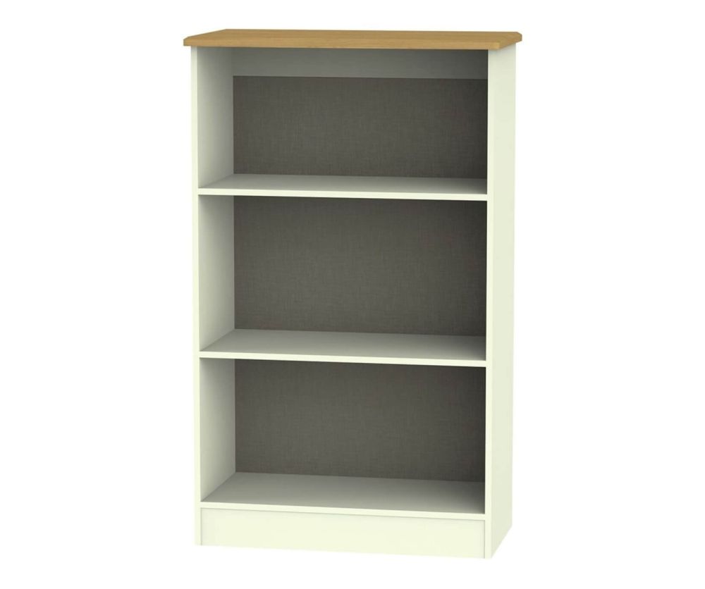 Welcome Furniture Warwick Cream and Oak Bookcase - 2 Shelves