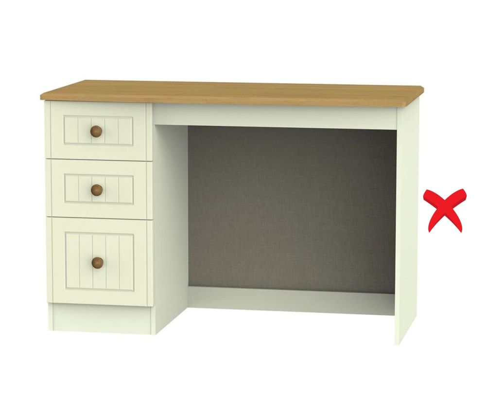 Welcome Furniture Warwick Cream and Oak Desk - 3 Drawer