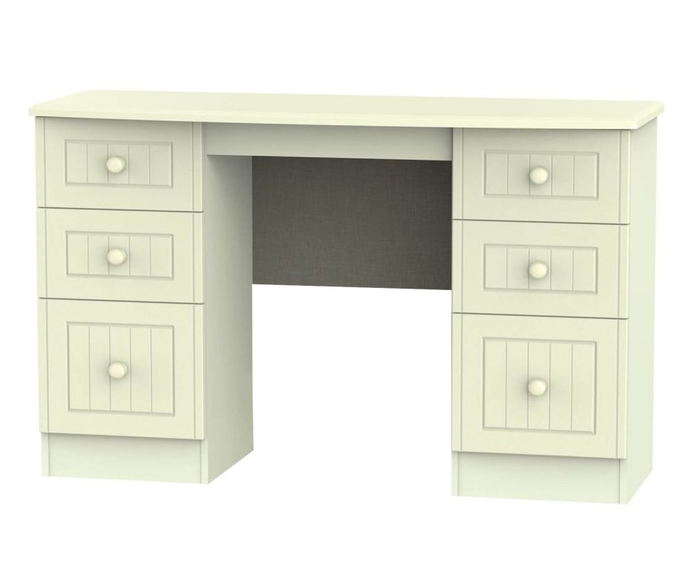 Welcome Furniture Warwick Cream Dressing Table - Kneehole Double Pedestal
