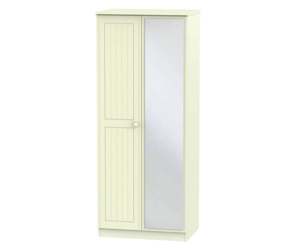 Welcome Furniture Warwick Cream Wardrobe - 2 Door Mirror