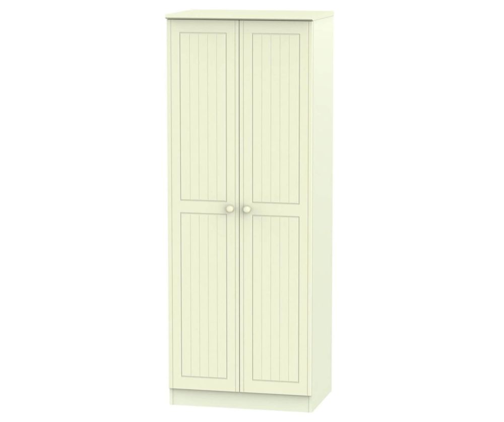 Welcome Furniture Warwick Cream Wardrobe - Tall 2ft 6in Double Hanging
